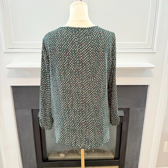 West Kei Polka Dot Tie-Front Blouse β Teal Multi, Size M πβ¨ - Picture 7 of 15